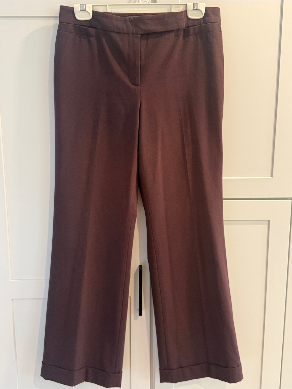 Women's Ann Taylor burgundy-wine colored Wide-Leg Dress Pants